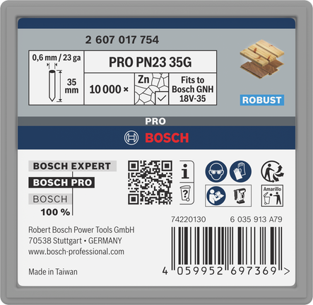 Bosch PRO PN23 G 35 mm tsingitud naelad, 10000 tk.